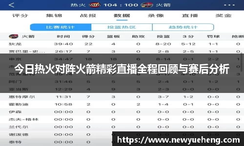 今日热火对阵火箭精彩直播全程回顾与赛后分析